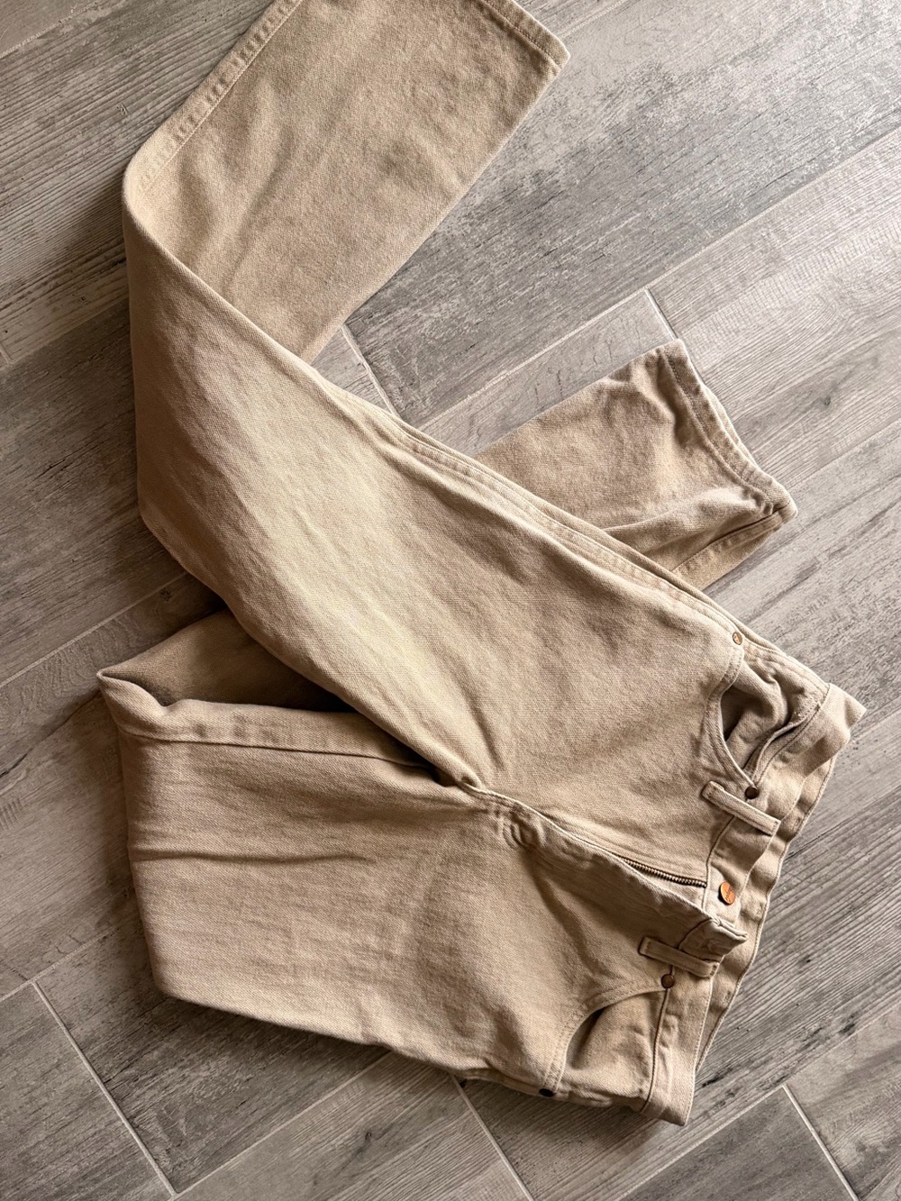 Wrangler Beige Cotton Jeans